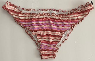 Swimwear Bikini Bottom- Multicolor Lettuce Trim