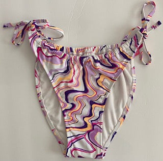 Swimwear Bikini Bottom- Multicolored Knot Side