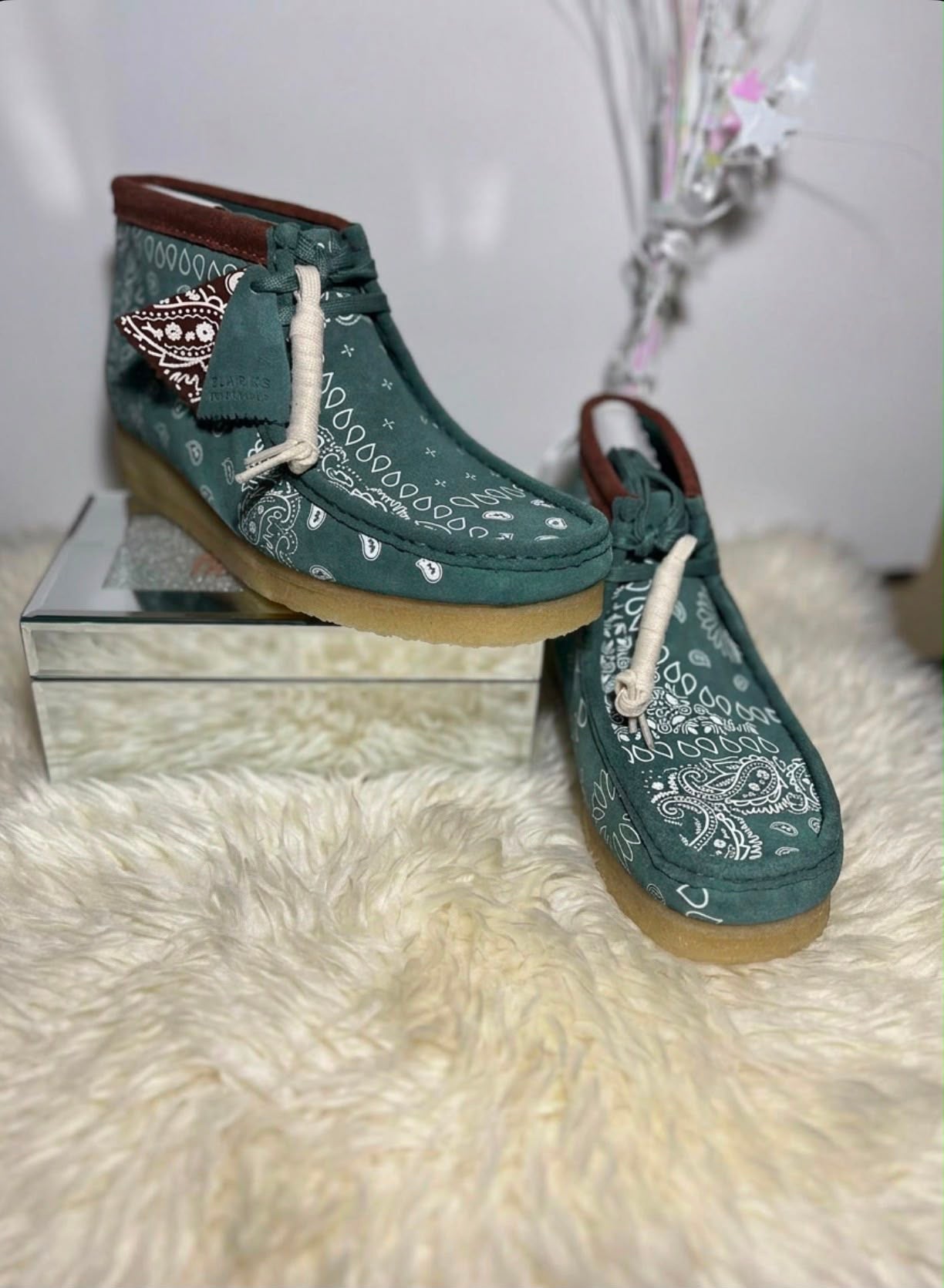 Bandana-Print Wallabee Clarks