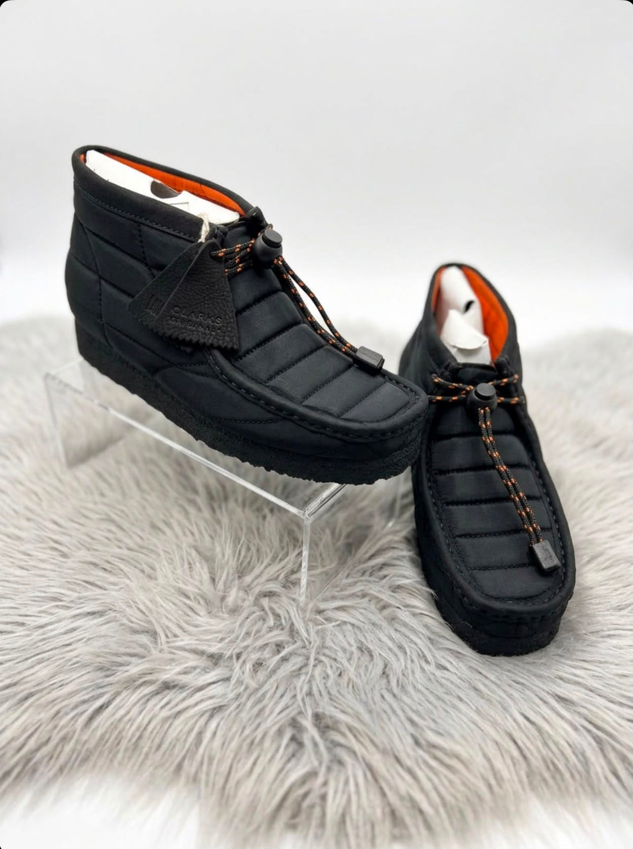 Black Quilted Wallabee Boot