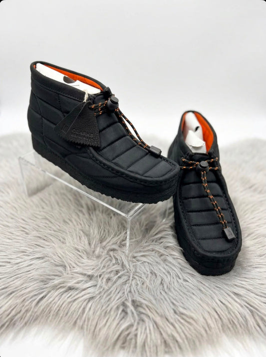Black Quilted Wallabee Boot