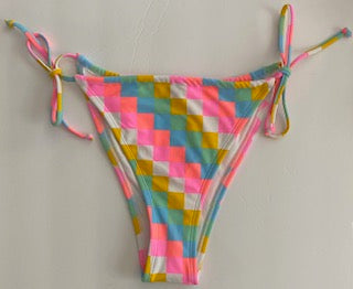Swimwear Bikini Bottom- Checker Knot Side