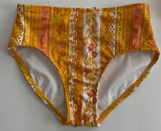 Kids Swimwear Bikini Bottom- Multicolored High Waist