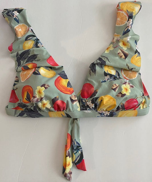 Swimwear Bikini Top- Floral Halter Back