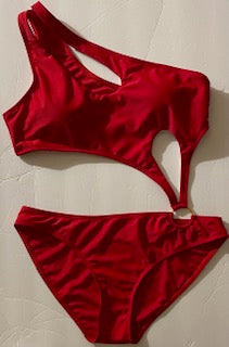 Swimsuit Adult Solid Plunging 1-Piece